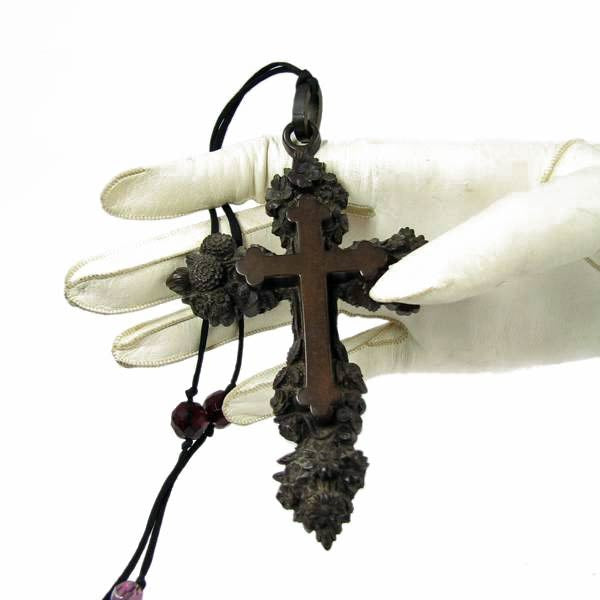 Antique Victorian vulcanite cross