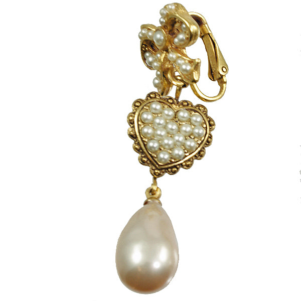 Ribbon and Bow Pearl Earrings