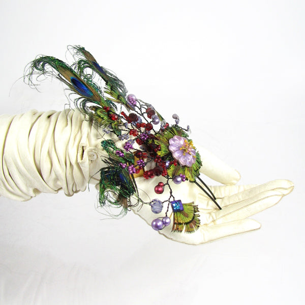 Peacock Feather Hairpin Fascinator