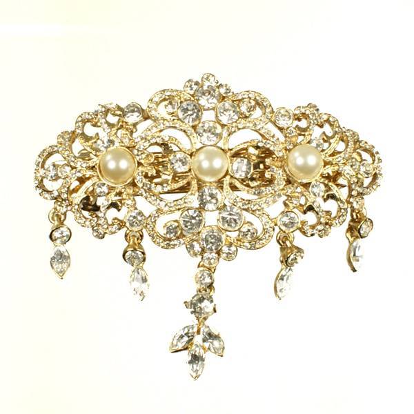 Button Pearl Bridal Hair Comb no.2