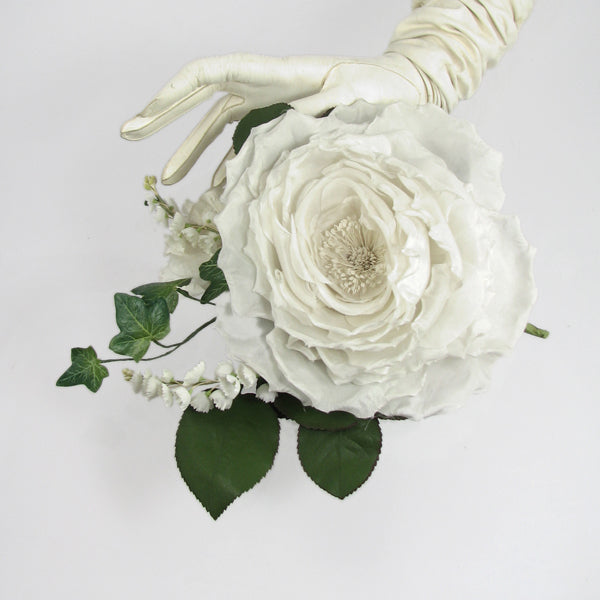 White Tuber Rose Silk Flower Corsage
