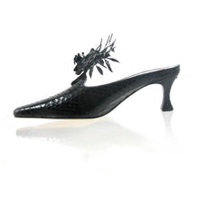 Load image into Gallery viewer, Black on Black Tudor Rose Shoes