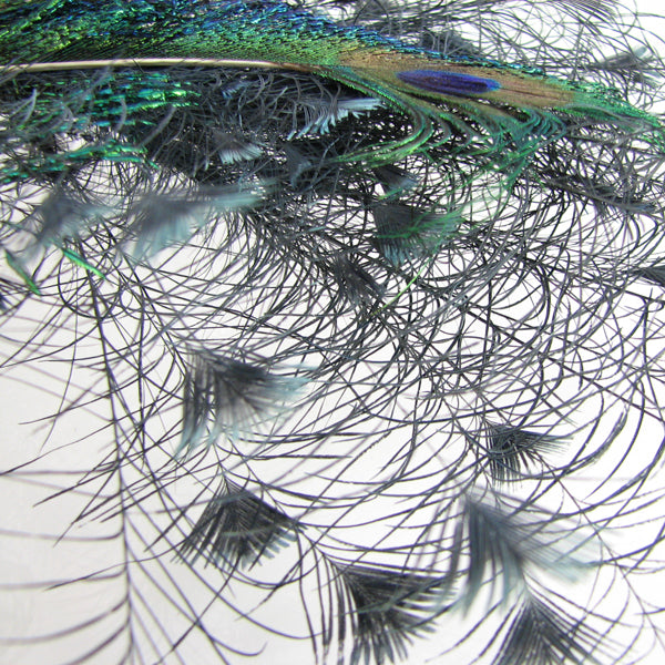 peacock feather hairpin