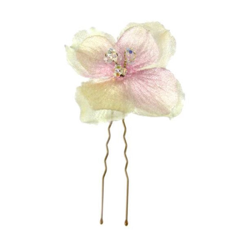 Pink single hydrangea flower pin