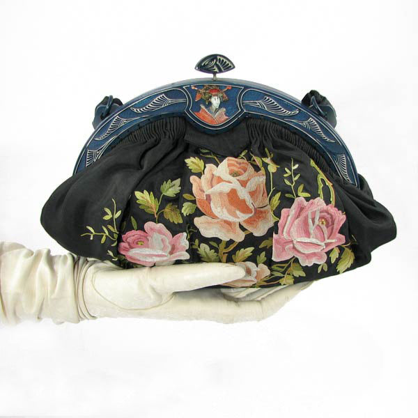 French Japanese style Bakelite frame evening bag