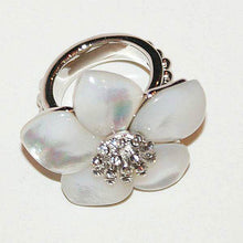 Load image into Gallery viewer, Mother of pearl, gold or rhodium plated cocktail ring