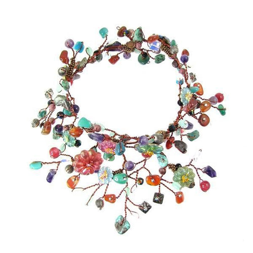 Floral Tuti–Fruti Collar Necklace