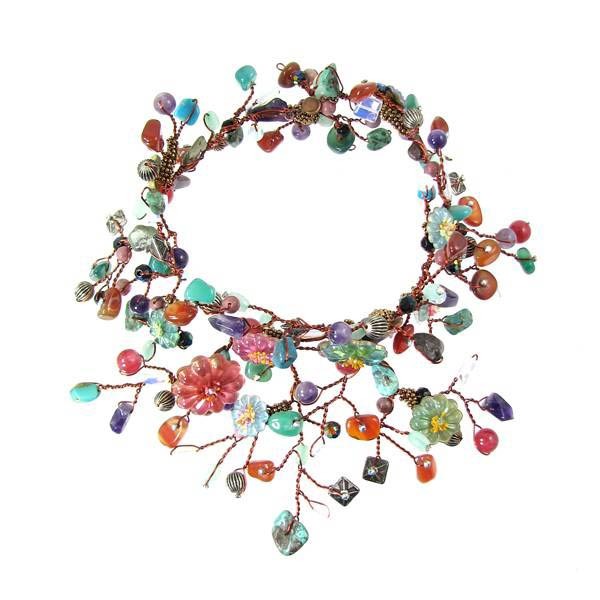Floral Tuti–Fruti Collar Necklace