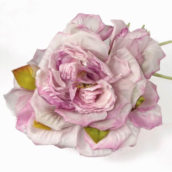 Dusky Pink Silk Flower Corsage Pin