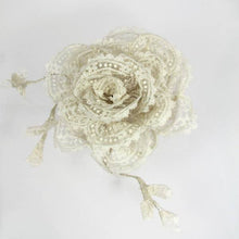Load image into Gallery viewer, Lace Rose Silk Flower Corsage Brooch