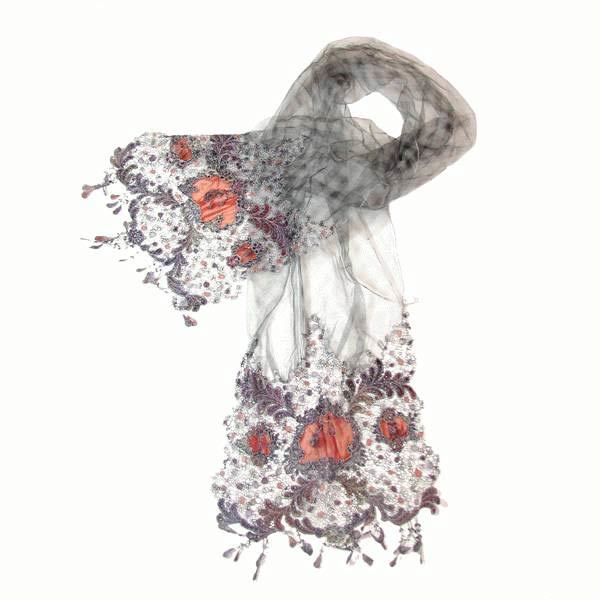Grey Chemical Lace Scarf Shawl Limited edition