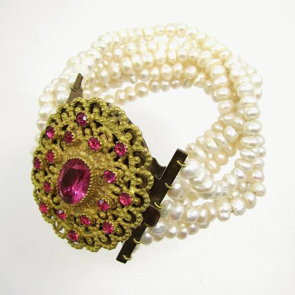 Victorian Antique Pearl Clasp Bracelet