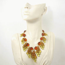 Load image into Gallery viewer, Amber Gripoix Grape Drop Necklace