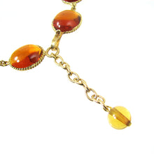 Load image into Gallery viewer, Amber Gripoix Grape Drop Necklace