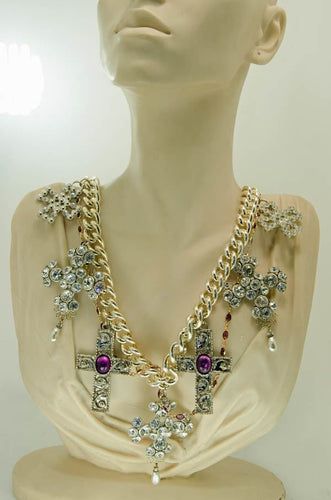 Crystal Crosses Necklace
