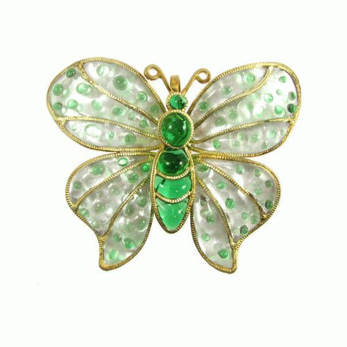 Green Spot Butterfly Brooch