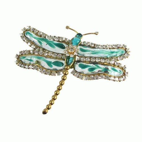 Maison Gripoix-style Fantasy Dragonfly Brooch
