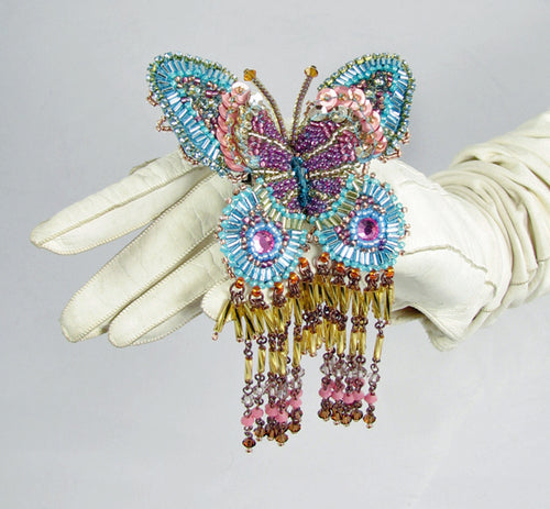 Fantasy Geisha-headed Butterfly Brooch