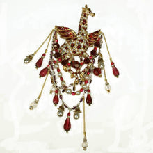 Load image into Gallery viewer, Ruby Magical Angel-winged Giraffe Brooch