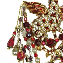 Load image into Gallery viewer, Ruby Magical Angel-winged Giraffe Brooch