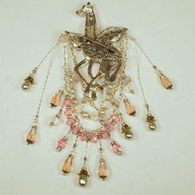 Load image into Gallery viewer, Rose Magical Angel-winged Giraffe Brooch