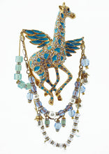 Load image into Gallery viewer, Turquoise Magical Angel-winged Giraffe Brooch