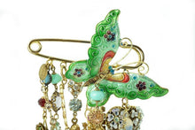 Load image into Gallery viewer, &quot;Memories&quot; Charm Pin brooch - Emerald Green Butterfly