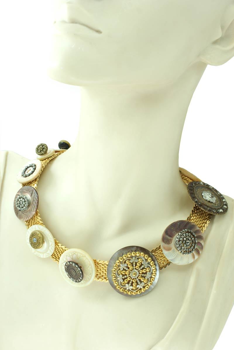 Vintage Button Necklace  No.2