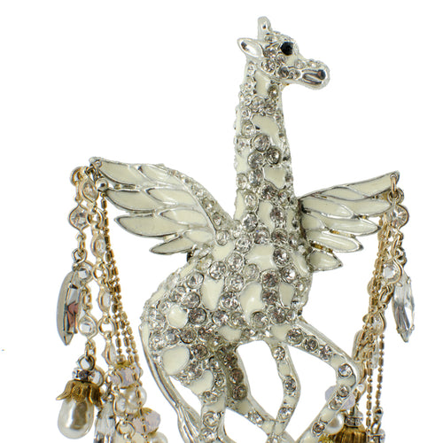 Ivory Fantasy Angel-winged Giraffe Brooch