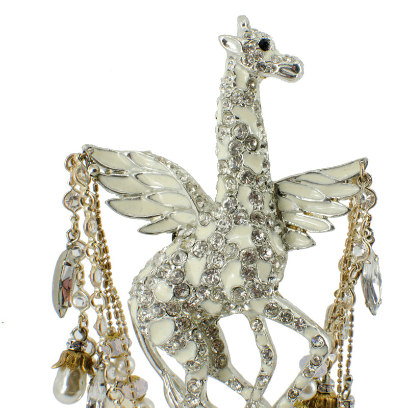 Ivory Fantasy Angel-winged Giraffe Brooch