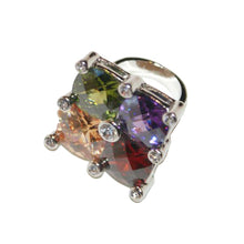 Load image into Gallery viewer, Multi coloured four-stone Cocktail ring