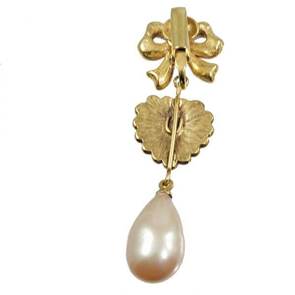 Ribbon and Bow Pearl Earrings