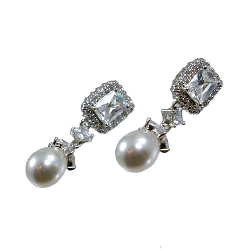Crystal and Pearl Earrings