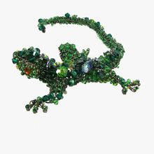 Load image into Gallery viewer, Green Wirework and beadwork Lizard