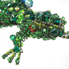 Load image into Gallery viewer, Green Wirework and beadwork Lizard
