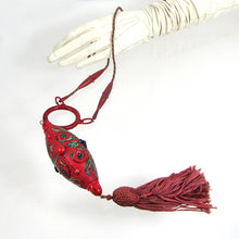 Load image into Gallery viewer, Antique Tassel Compact Red Purse