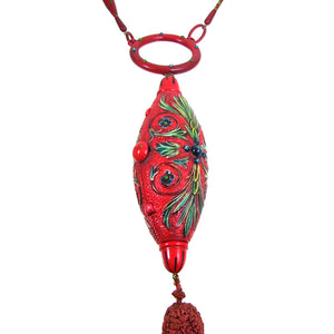 Antique Tassel Compact Red Purse