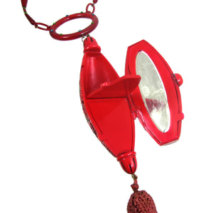Antique Tassel Compact Red Purse