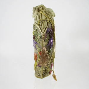 BasketHandbag with appliqué flowers no.2