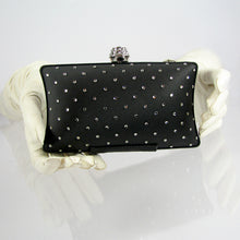 Load image into Gallery viewer, Black Clutch Bag with Swarofski crystals