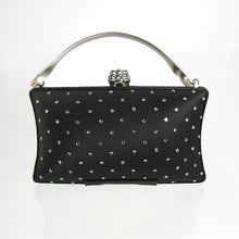 Load image into Gallery viewer, Black Clutch Bag with Swarofski crystals