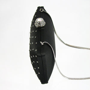 Black Clutch Bag with Swarofski crystals