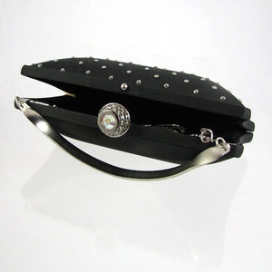 Black Clutch Bag with Swarofski crystals