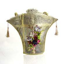 Load image into Gallery viewer, Vintage Gold Lace Basket handbag
