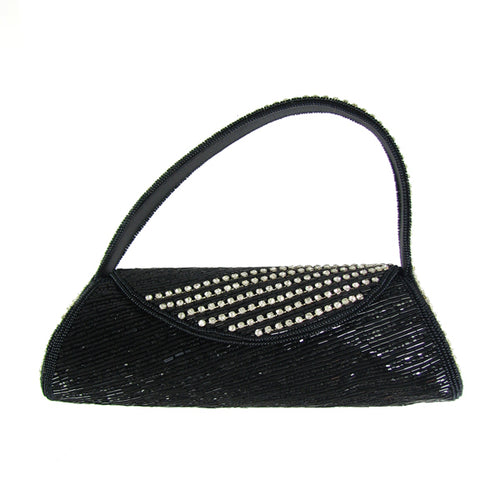 Black and Sliver Handbag with Swarofski crystals