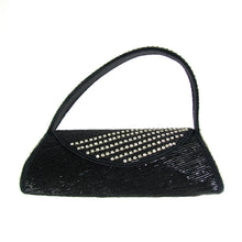 Load image into Gallery viewer, Black and Sliver Handbag with Swarofski crystals