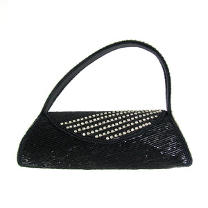 Black and Sliver Handbag with Swarofski crystals