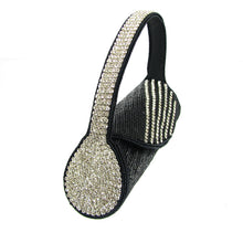 Load image into Gallery viewer, Black and Sliver Handbag with Swarofski crystals