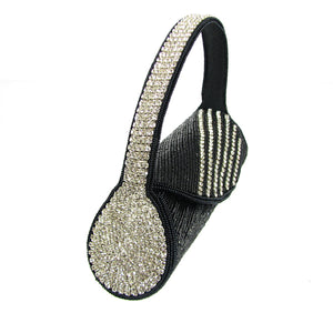 Black and Sliver Handbag with Swarofski crystals