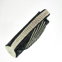 Load image into Gallery viewer, Black and Sliver Handbag with Swarofski crystals